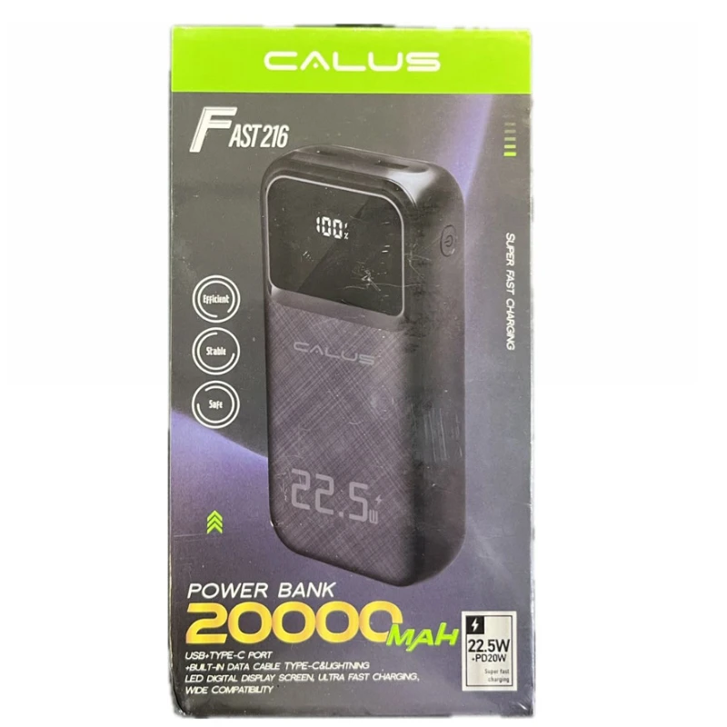 پاوربانک 22.5 وات کالوس مدل FAST16 ظرفیت 20000 میلی‌آمپرساعت