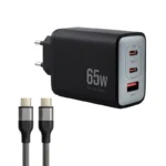 شارژر دیواری 65 وات وونک مدل PD-65W به همراه کابل دو متری USB-C